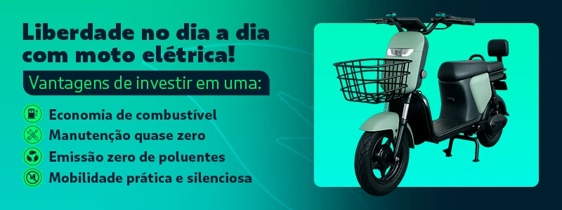 Vantagens do uso da moto elétrica no dia a dia: economia de combustível, manutenção zero e emissão zero de poluentes.