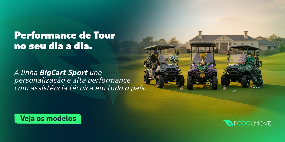 Carrinhos de golfe BigCart Sport personalizados para alta performance em campo de golfe